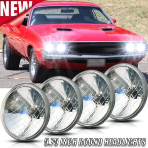 4pc 5 3/4" 5.75 inch Halogen Hi/Lo Headlight Lamp For Dodge Challenger 1970-1974 - Picture 1 of 11