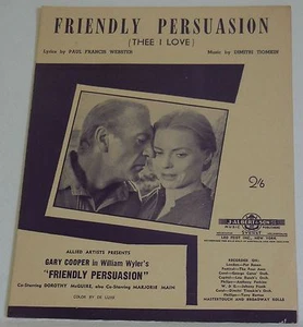Vintage Sheet Music Friendly Persuasion Gary Cooper Australia J Albert  Son  - Picture 1 of 2