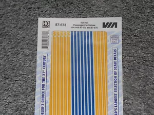 MICROSCALE HO Scale 87-673 VIA RAIL PASSENGER CAR STRIPES USE With 87-672 and678 - Picture 1 of 2
