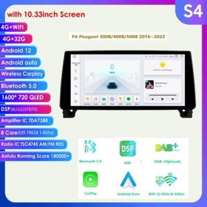For Peugeot 3008/4008/5008 2016-2022 10.33"Android 12 Car Stereo Radio GPS BT5.0 - Bild 1 von 24