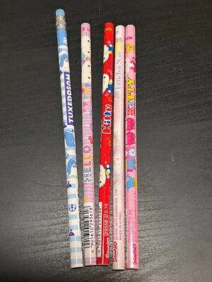 5 件复古 Hello Kitty 铅笔 2 HB Tuxedo Sam Little Twin Stars Sanrio 2012 2013 — 第 1/3 张图片