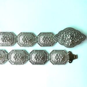 Thai silver plated Jasmine belts chain women dress vintage  wedding costume "L"