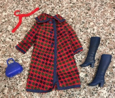 De colección 1972 Mattel Barbie #3338 "Principalmente para la lluvia" Abrigo Azul Botas blandas Foto 1 de 2