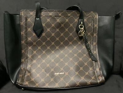 Nine West 棕色和黑色布鲁克林喷气套装随身包挎包钱包 — 第 1/4 张图片