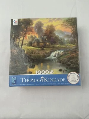 1,000 Piece Thomas Kinkade Art Puzzle "Mountain Retreat " Ceaco 26.6"x 19" - Image 1 of 4