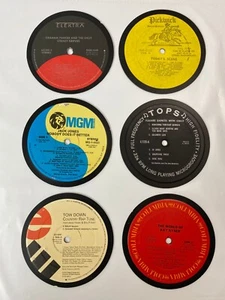 LOTE de 6 posavasos vintage OG VINTAGE etiquetas discográficas de vinilo recicladas hechas a mano (S) - Imagen 1 de 8