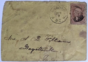 Hillsborough, NC--Mrs. H.B. Williams, Fayetteville, NC/5-C. US Revenue/1865/'66! - Picture 1 of 2