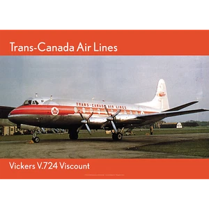 Trans-Canada Air Lines Viscount Art Print - Vickers V.724 Repro - 2 sizes poster - Picture 1 of 4