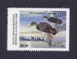 SOUTH CAROLINA    SC7   WATERFOWL DUCK STAMP  1987   MNH  PRISTINE ARTIST SIGNED - Picture 1 of 1