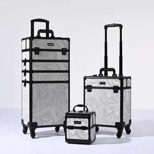 Byootique 3 Pezzi Trucco Treno Astucci Cosmetici Organizer Kit Artista CB Graystone - Foto 1 di 9