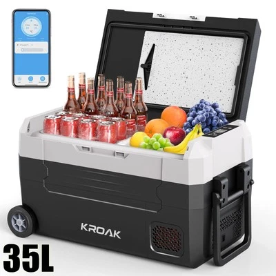 KROAK Kompressor Kühlbox 35L elektrisch Auto Kühlschrank APP Gefrierbox Camping