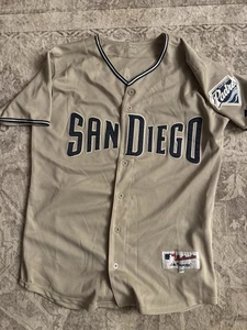 Authentic Majestic San Diego Padres Jake Peavy Khaki Jersey 48 - Picture 1 of 4
