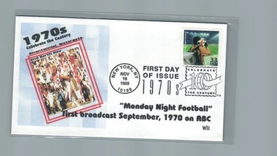 1999 First day Cover #3189l Monday Night Football 1970 WII Cachet - Image 1 of 2