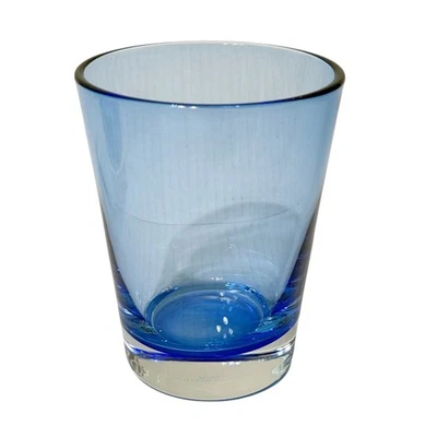Vaso grande azul William Yeoward doble vidrio antiguo con borde grueso Foto 1 de 4