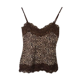 Urban Behavior Cami-Tanktop braun Leopardenmuster Spitzenbesatz Damengröße S - Bild 1 von 3