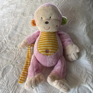 Baby Ganz Collection Mason Monkey Pink Orange Yellow Stripes 9” Plush BG3035 - Picture 1 of 2