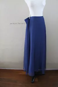NQ 5) SIZE 14 ROCKMANS BLUE MAXI POLYESTER ORGANZA BALL FULL LENGTH SKIRT - Picture 1 of 7