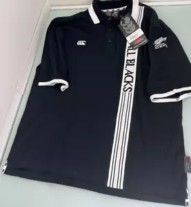 Vintage Canterbury Of New Zealand All Blacks Rugby Polo Men Shirt XL Jersey New! - Picture 1 of 10