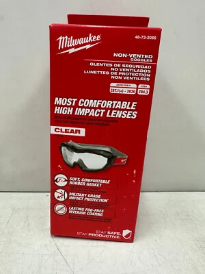 Milwaukee Clear Non-Vented Dual Coat Len's Goggles - Image 1 of 3