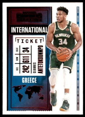 2020-21 Contenders International Ticket Red SP Giannis Antetokounmpo Milwaukee - Image 1 of 2