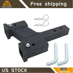 For 2 In Receiver With 2In & 6 In Rise/Drop 10000Lb Trailer Dual Hitch Extender - Picture 1 of 18