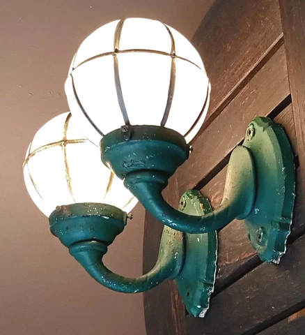 Antique Early 1900s-20's Cast Iron Light Sconces Nouveau Victorian Art Deco Era Cover