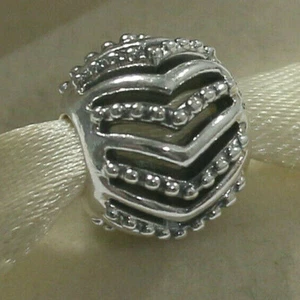New Pandora Authentic Charm Stylish Wish 797805 Bead W Tag & Suede Pouch - Picture 1 of 6