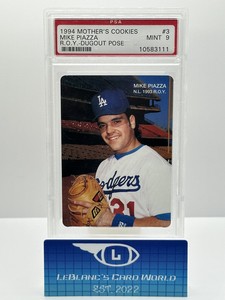 1994 MOTHER’S COOKIES #3 MIKE PIAZZA R.O.Y. DUGOUT POSE  PSA 9