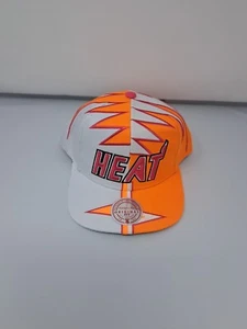 Mitchell & Ness Miami Heat White Orange Shockwave Snapback Men’s NBA Hat CapNew. - Picture 1 of 8