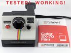 Vintage Polaroid SX-70 OneStep Biały tęczowy pasek Natychmiastowy aparat i film PRZETESTOWANY