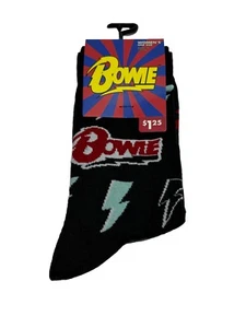 Bowie Novelty Crew Socks 1 Pair Multicolor Shoe Women One Size - Picture 1 of 3