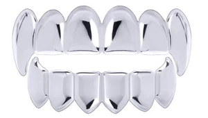 JUEGO DE GRILLZ para hombre vampiro dientes superiores e inferiores Drácula LS020 S - Imagen 1 de 4