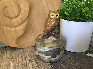 Owl trinket box Fireside Pottery USA Maine 5 “ H 3” diameter - Picture 1 of 8