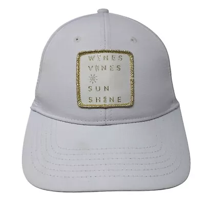 Wines Vines & Sunshine Slideback Hat White OSFM Adjustable Fahrenheit - Image 1 of 4