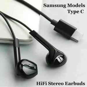 USB C Type C Earphones Headphones Earbuds For Samsung Galaxy S22 S21 Ultra S20Fe - Picture 1 of 17