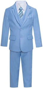 MAGEN KIDS BOY FORMAL SUIT 7 PCS SKY BLUE - Picture 1 of 2