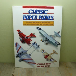 Classic Paper Planes Michael Johnson 1989 Paperback 10 Aircraft Uncut Vintage - Picture 1 of 14
