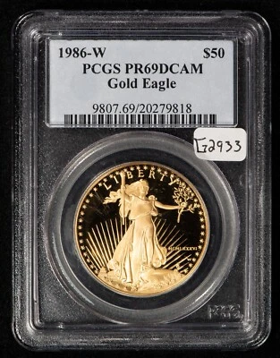 1986-W G$50 1 oz Gold American Eagle Proof - PCGS PR 69 DCAM - SKU-G2933 - Image 1 of 4