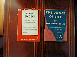 VINTAGE MODERN LIBRARY LOT (2) POPE 257 (1ST) ELLIS 160 (LATER)  READING COPIES - Imagen 1 de 4