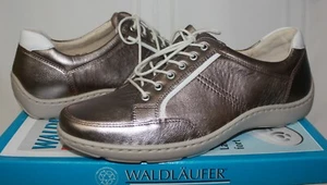 Waldlaufer Jasmine Henni Sand Metallic Leather sneaker style tie shoes New - Picture 1 of 5