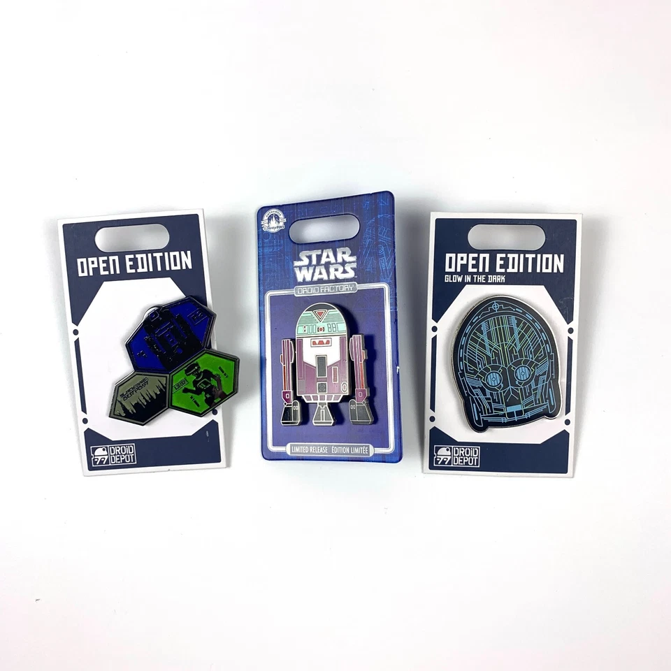 Lote de 3 prendedores de depósito de droides de los parques de Disney C-3PO Brilla en la oscuridad Fábrica Star Wars Foto 1 de 4