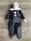 VTG Doll French Style vintage Pierrot teardrop mime 9” Porcelain Posable Doll