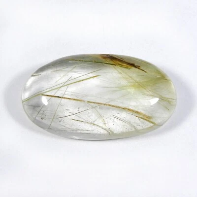 Natural Multi Golden Rutile Quartz Cabochon Oval Shape Gemstone 38 Cts #10018 - Image 1 of 4