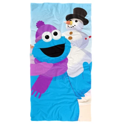 Toalla de playa Sesame Street Cookie Monster muñeco de nieve para niños, 30"x60" Foto 1 de 4