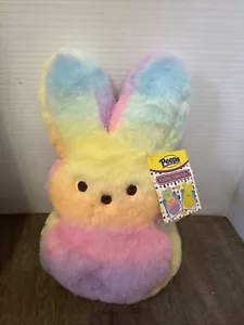 NEW Peeps Reversible Stuffed Bunny Soft Plush Rainbow MultiColor 12" Easter - Picture 1 of 4