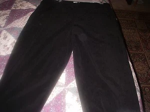 PANTALONES DE VESTIR ELÁSTICOS DE MUJER TALBOTS FIGURA COMPLETA POLI/SPANDEX NEGROS ATERCIOPELADOS - Imagen 1 de 2