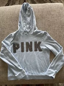PINK Victoria Secret Kapuzenpullover Sweatshirt Damen blau L/S sehr guter Zustand Gr. XS - Bild 1 von 6