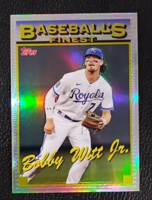 2024 Topps Finest Bobby Witt Jr Baseballs Finest Silver Refractor ROYALS #93-15 - Image 1 of 4
