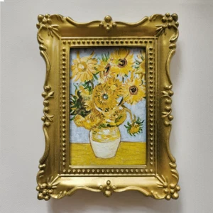 Framed ACEO Sunflower Original painting Van Gogh miniature - Picture 1 of 6