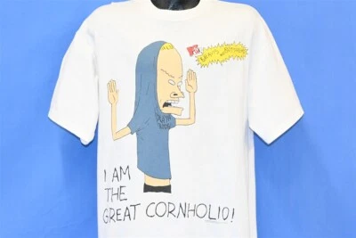 Винтажный 90-х BEAVIS & BUTT-HEAD Я ВЕЛИКИЙ CORNHOLIO! MTV мультфильм футболка XL - Изображение 1 из 4